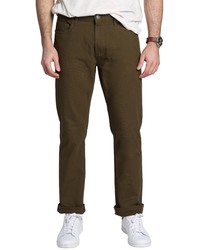 Jachs Straight Fit Stretch Cotton Twill Pants In Brown At Nordstrom
