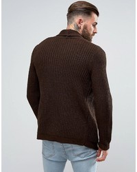 Asos Ultimate Knitted Cardigan In Brown