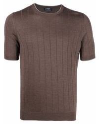 Barba Ribbed Knit Cotton T Shirt