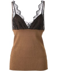Muveil Lace Overlay Knitted Tank Top