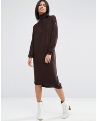 Asos Knit Midi Dress With High Neck