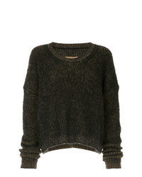 Dark Brown Knit Oversized Sweater