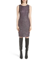 St. John Collection Painterly Sheen Tweed Knit Dress