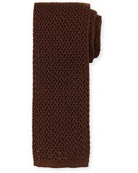 Dark Brown Knit Silk Tie
