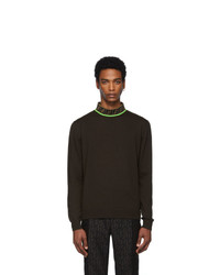 Dark Brown Knit Sweatshirt