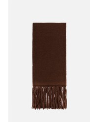 Dark Brown Knit Wool Scarf