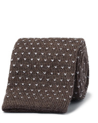 Dark Brown Knit Wool Tie