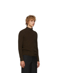 Lemaire Brown And Black Wool Turtleneck