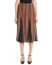 Dark Brown Lace A-Line Skirt