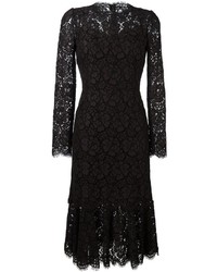 Dolce & Gabbana Fluted Hem Lace Dress