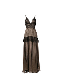 Dark Brown Lace Evening Dress