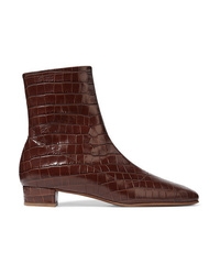 BY FA Este Croc Effect Leather Ankle Boots
