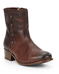 Frye Lynn Military Leather Ankle Boots