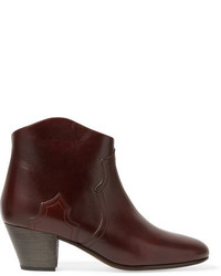 Etoile Isabel Marant Isabel Marant Toile Dicker Leather Ankle Boots Dark Brown
