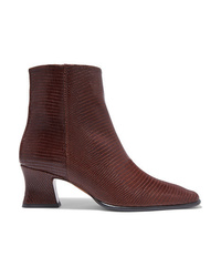 BY FA Naomi Lizard Effect Leather Ankle Boots
