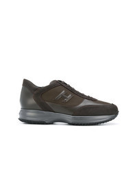 Dark Brown Leather Athletic Shoes