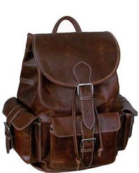 Amerileather Vacationer Jumbo Leather Backpack Brown Overnight Bags
