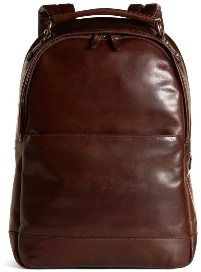 Brooks Brothers Distressed Leather Backpack, $498 | Brooks Brothers ...