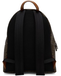 Fendi Brown Leather Ff Backpack