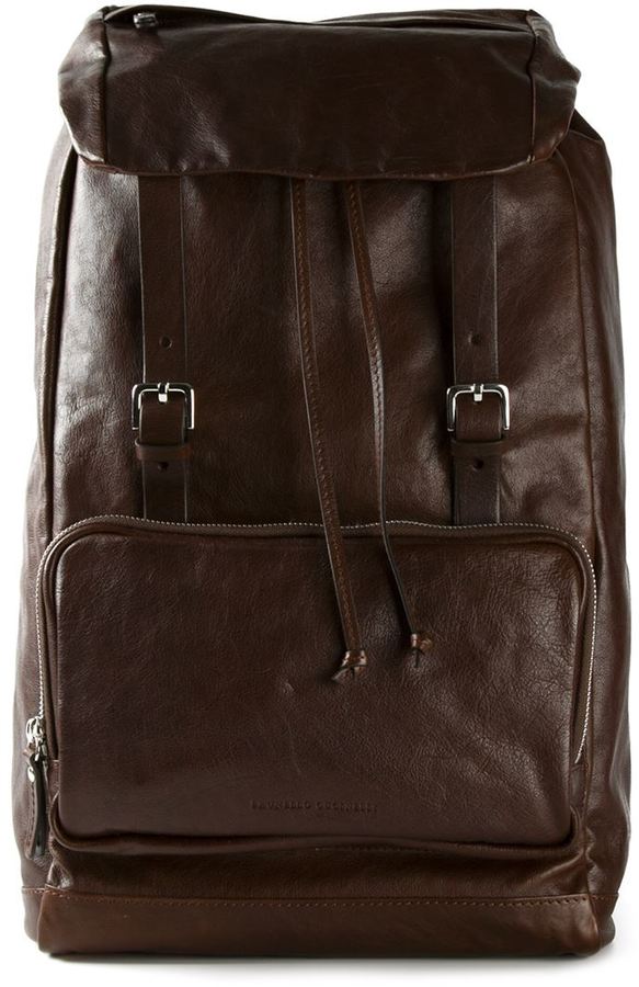 BRUNELLO CUCINELLI, Zipped Leather Backpack, Men