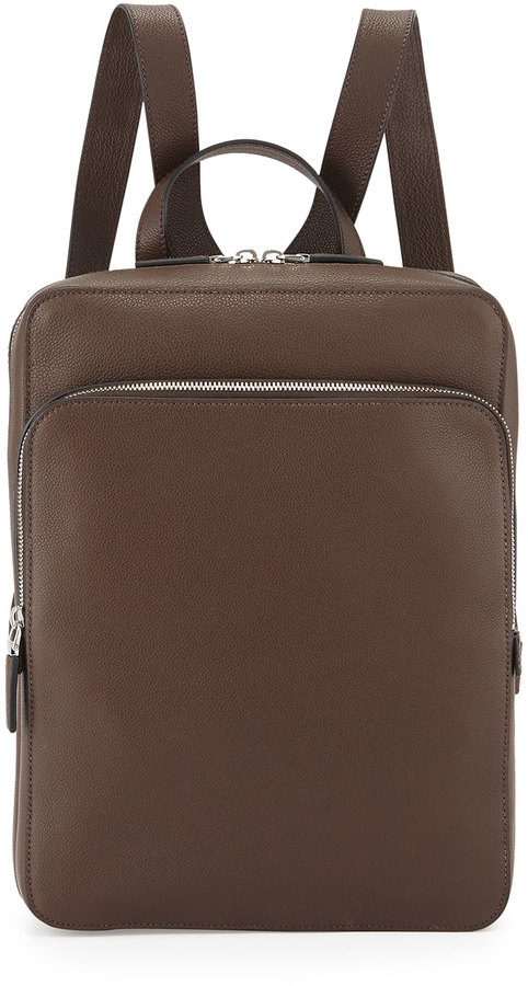 Leather slim outlet backpack