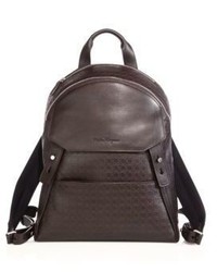 Salvatore Ferragamo Gancio Stamped Leather Backpack