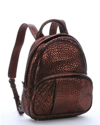 Alexander Wang Metallic Bronze And Black Leather Dumbo Studded Backpack