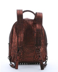 Alexander Wang Metallic Bronze And Black Leather Dumbo Studded Backpack