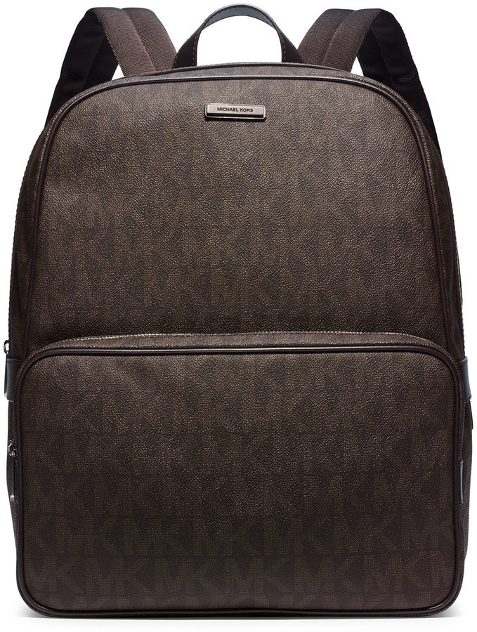 Michael Kors Michl Kors Printed Faux Leather Backpack Brown, $398
