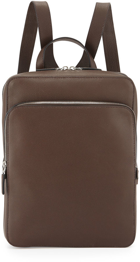 prada brown leather backpack  