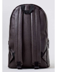 Topman Brown Leather Look Backpack