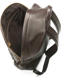 Tom Ford Zip Pocket Pebbled Backpack Dark Brown