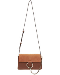 Chloé Brown Leather Suede Small Faye Bag