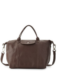 Longchamp Le Pliage Cuir Handbag With Strap Terra