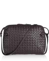 Bottega Veneta Messenger Small Intrecciato Leather Shoulder Bag Dark Brown