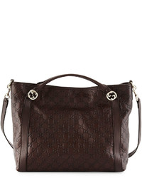 Gucci Miss Ssima Large Top Handle Bag Dark Brown