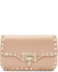Valentino Pink Rockstud Clasp Shoulder Bag