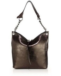 Jimmy Choo Raven Small Metallic Crinkled Leather Shoulder Bag