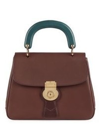 Burberry Two Tone Leather Top Handle Satchel
