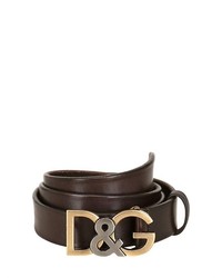 Dolce & Gabbana 30 Mm Dg Buckle Leather Belt