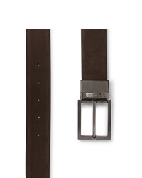 Ermenegildo Zegna 35cm Brown And Black Reversible Nubuck And Leather Belt