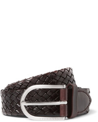 Hugo Boss 3cm Brown Nailton Braided Leather Belt