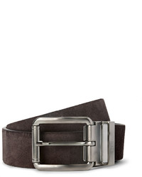 Tod's 3cm Brown Reversible Suede And Leather Belt
