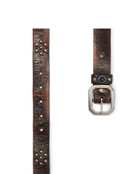 RRL 3cm Distressed Embellished Leather Belt