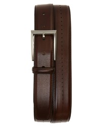 Magnanni Anza Leather Belt In Tobaco At Nordstrom