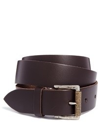 Black & Brown Jess Slim Leather Jeans Belt With Two Tone Vintage Buckle Brown