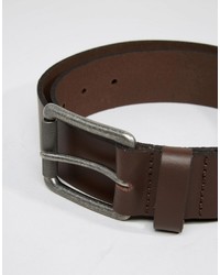 Asos Brand Leather Belt With Roller Buckle