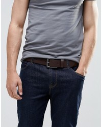 Asos Brand Leather Belt With Roller Buckle