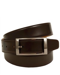 Brand Q Solid Dark Brown Adjustable Leather Belt