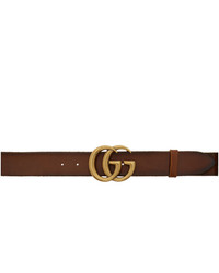 Gucci Brown Leather Gg Belt